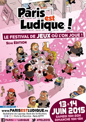 Afiche du fesival de jeux de socits "Paris est Ludique"