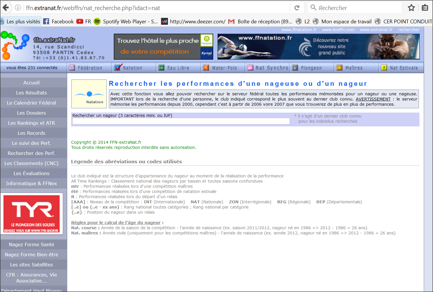 Capture d'cran site FFN