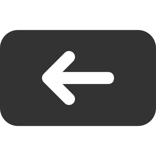 Flche transparente dans un rectangle noire pointant vers la gauche
