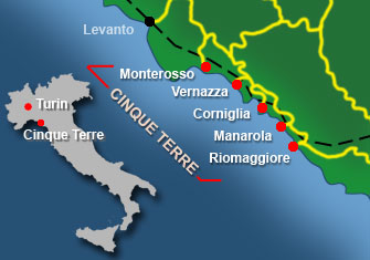 carte des cinq terres