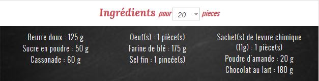 les ingrédients