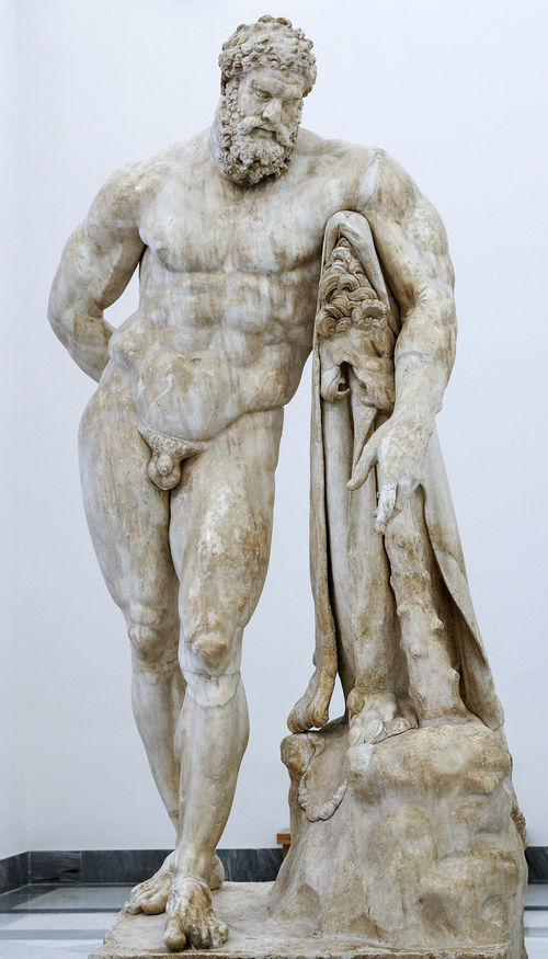 Cetet image reprsente une statue d'Hracls