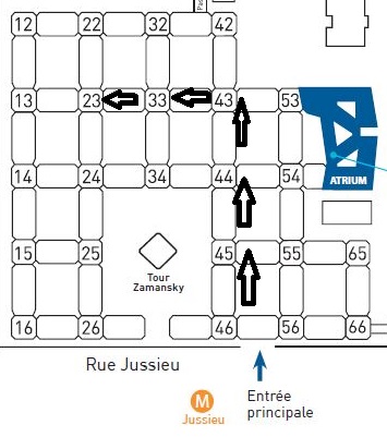 plan du campus avec la description du chemin utilis pour se rendre  la tour 23