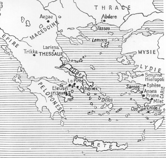 Carte gographique de la localisation des Empires Grec et Romain