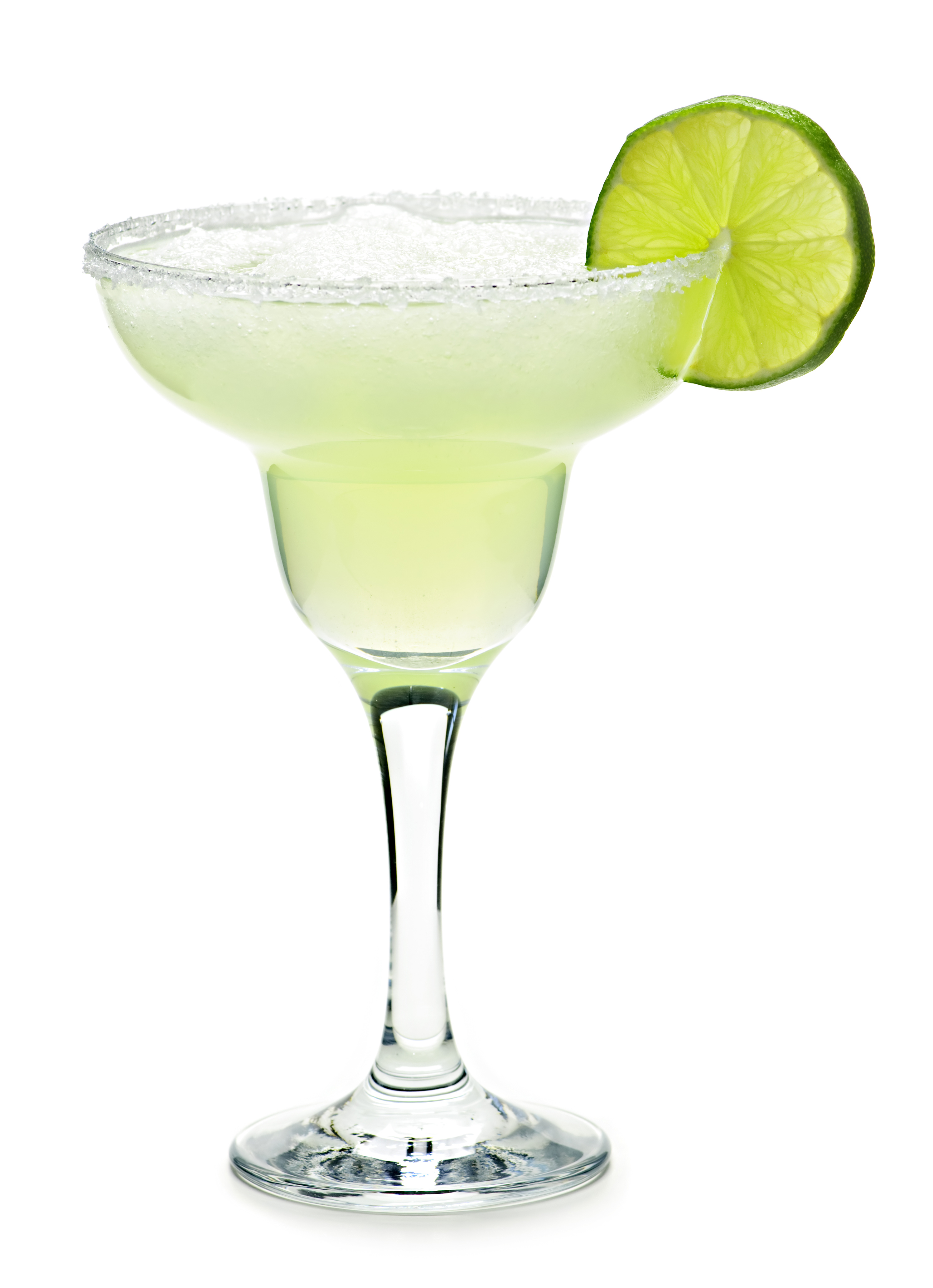 Verre de Margarita avec tranche de citron verre et givrage au sel