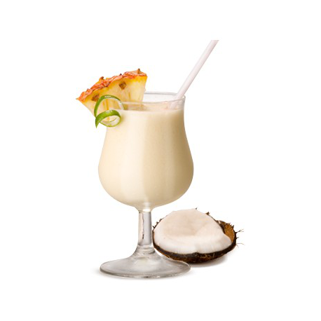 Verre de Pina Colada avec noix de coco et ananas