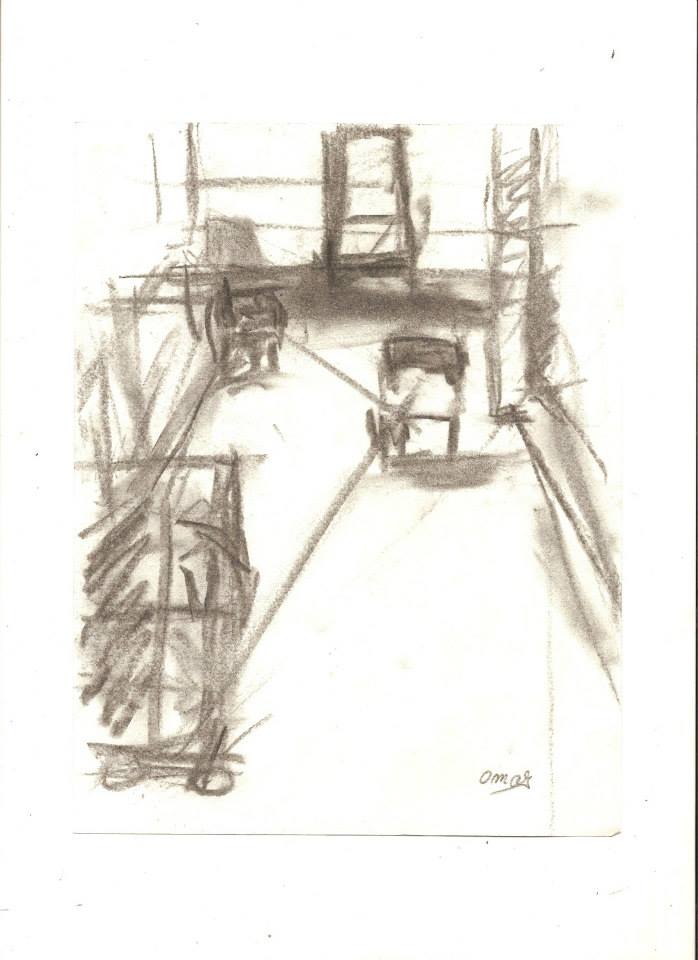 croquis au fusain