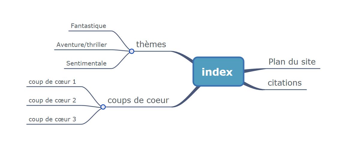carte mentale reprsentant l'ensemble des pages que contient le site