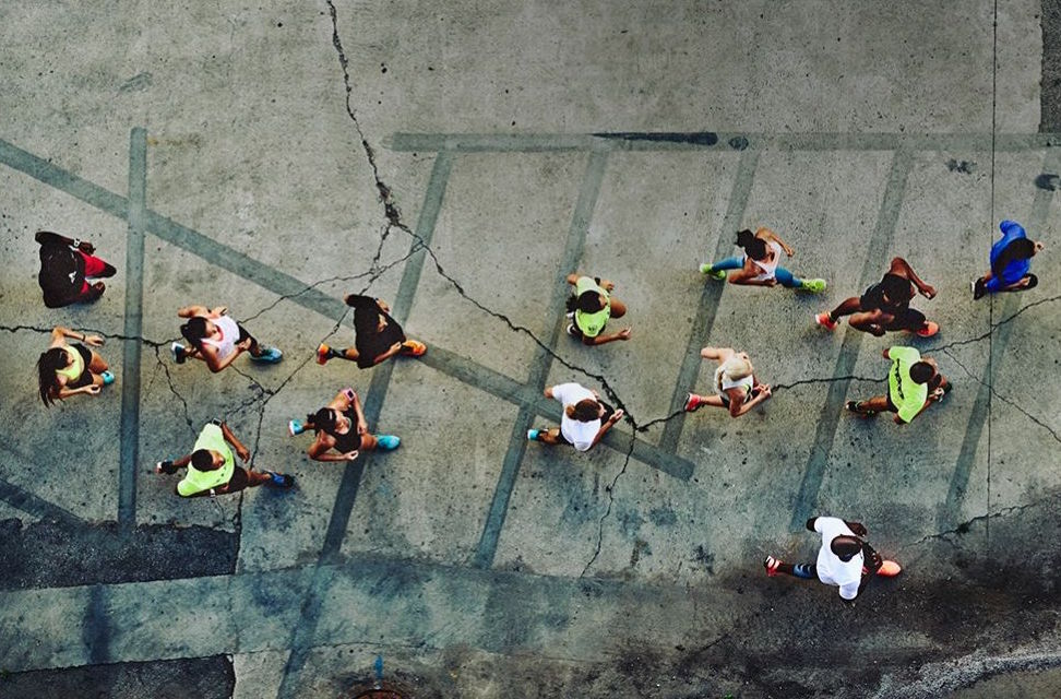 coureurs vus du dessus