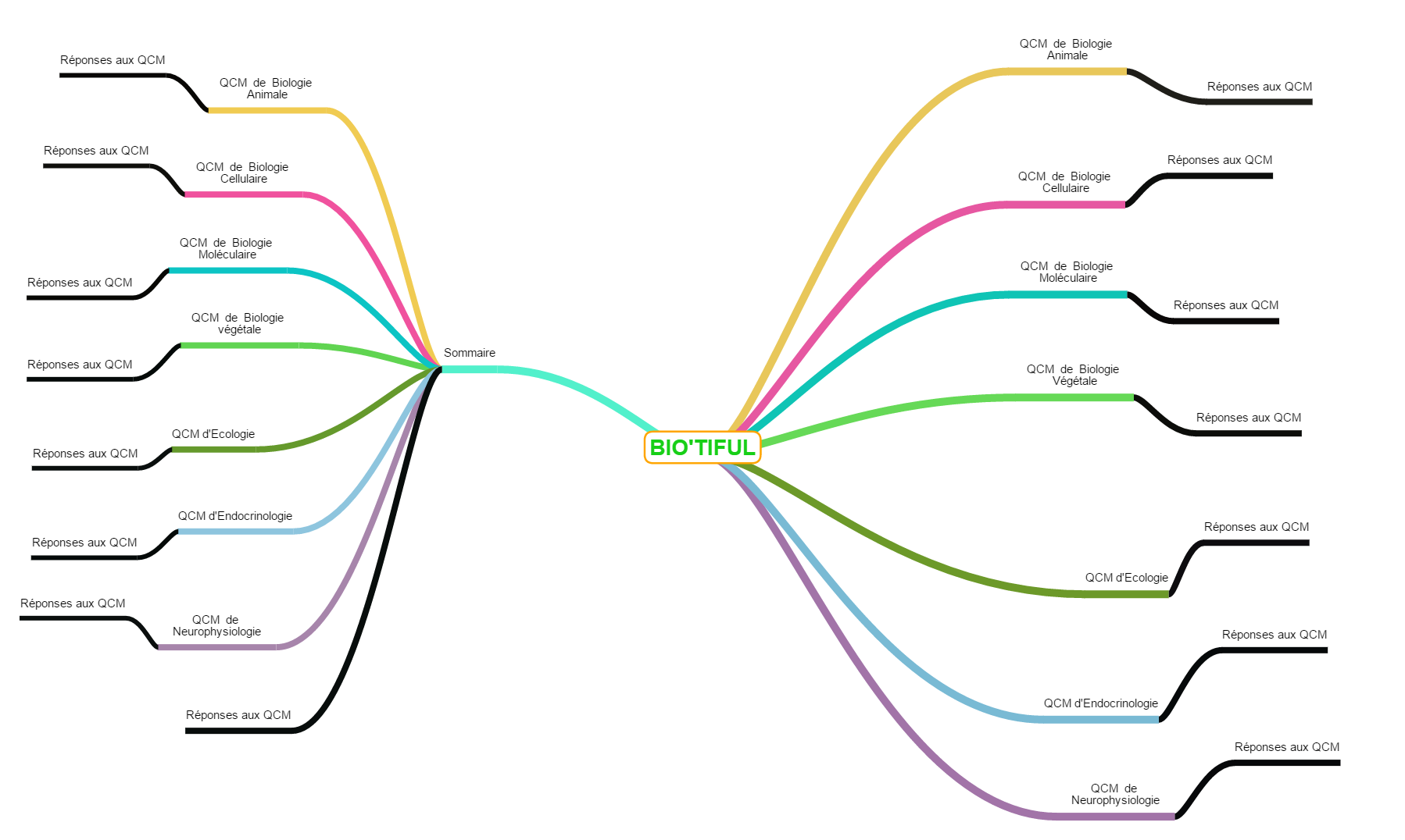 Carte mentale du site BIO'TIFUL
